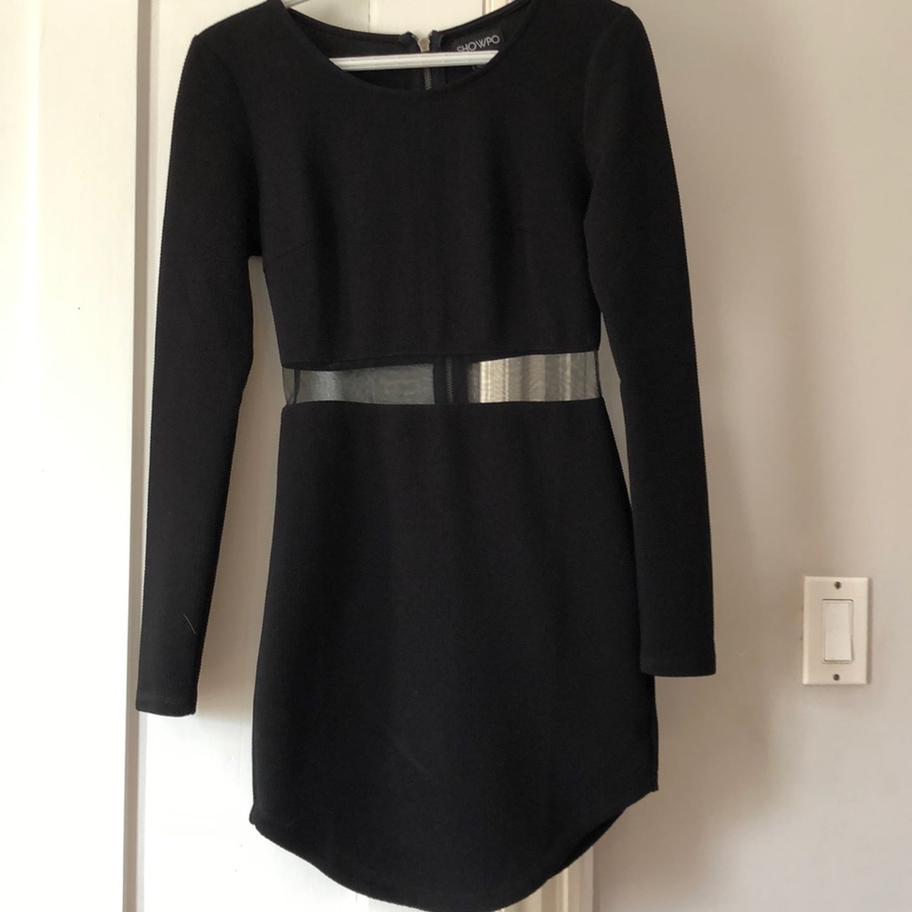 Fitted black mini dress